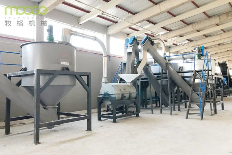 Best price MOOGE Machine waste plastic PET water bottle Flakes Crushing Recycling Washing Plant Equipment Machine Line